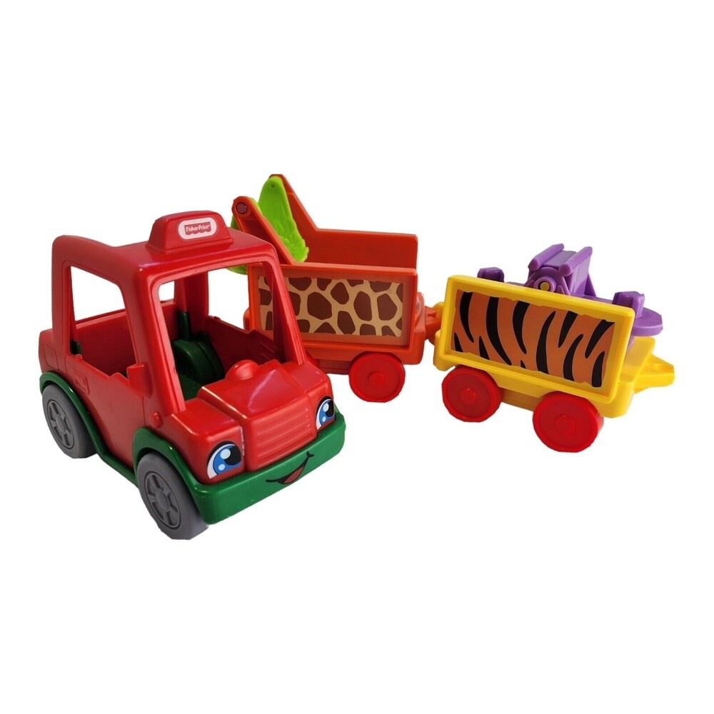 Fisher-Price Little People Lot Of 3 Vehicles Train Cars, Pizza Truck